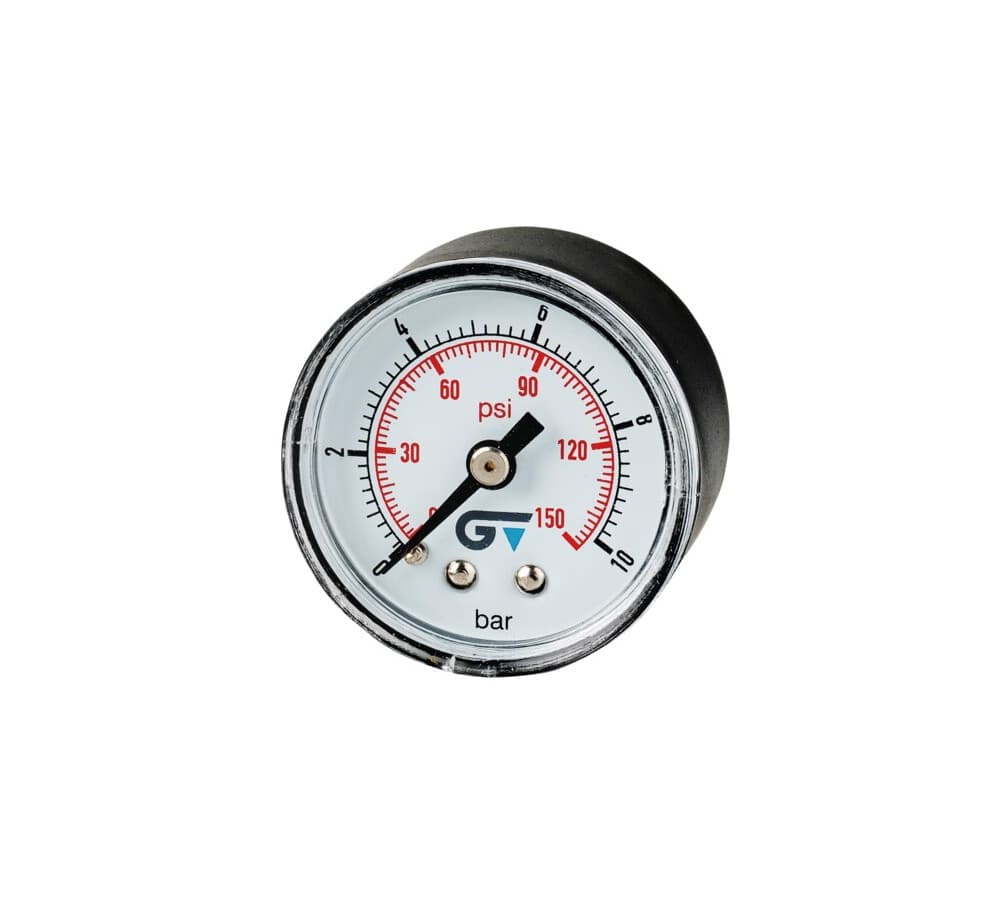 Manômetro DN40  Caixa em ABS  sem Glicerina Saída Horizontal 1/8”  BSP de 0 a 10 Bar - MAN-GB-3802010