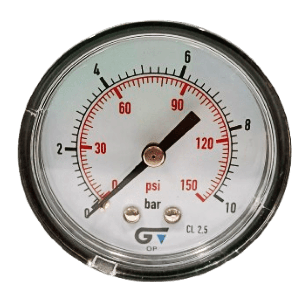 Manômetro DN53 Caixa em ABS sem Glicerina Saída Horizontal 1/4” BSP de 0 a 10 Bar - MAN-GB-3821010