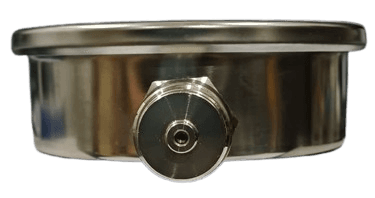 Manômetro DN100 Caixa em Aço Inoxidável com Glicerina Saída Vertical 1/2” BSP de 0 a 10 Bar - MAN-GB-3824010