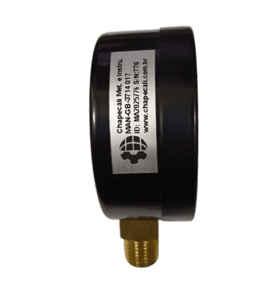 Manômetro DN63  Caixa em Aço sem Glicerina Saída Vertical 1/4” NPT  de 0 a 17 kgf/cm² - MAN-GB-3714017
