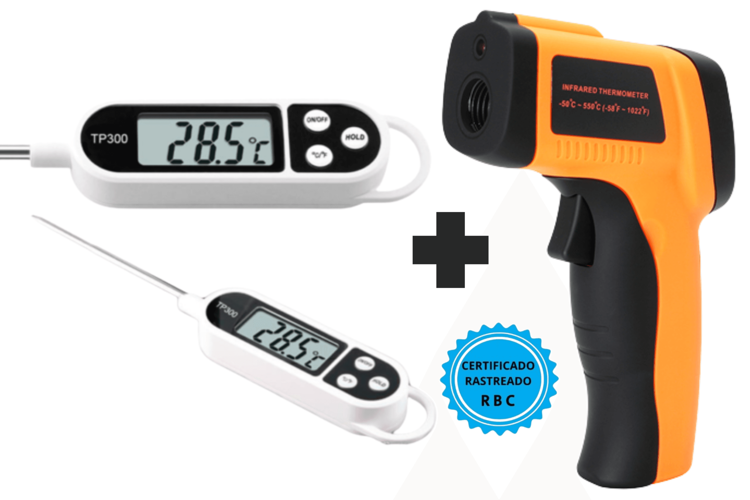 Kit Termômetros: Infravermelho Laser + Espeto