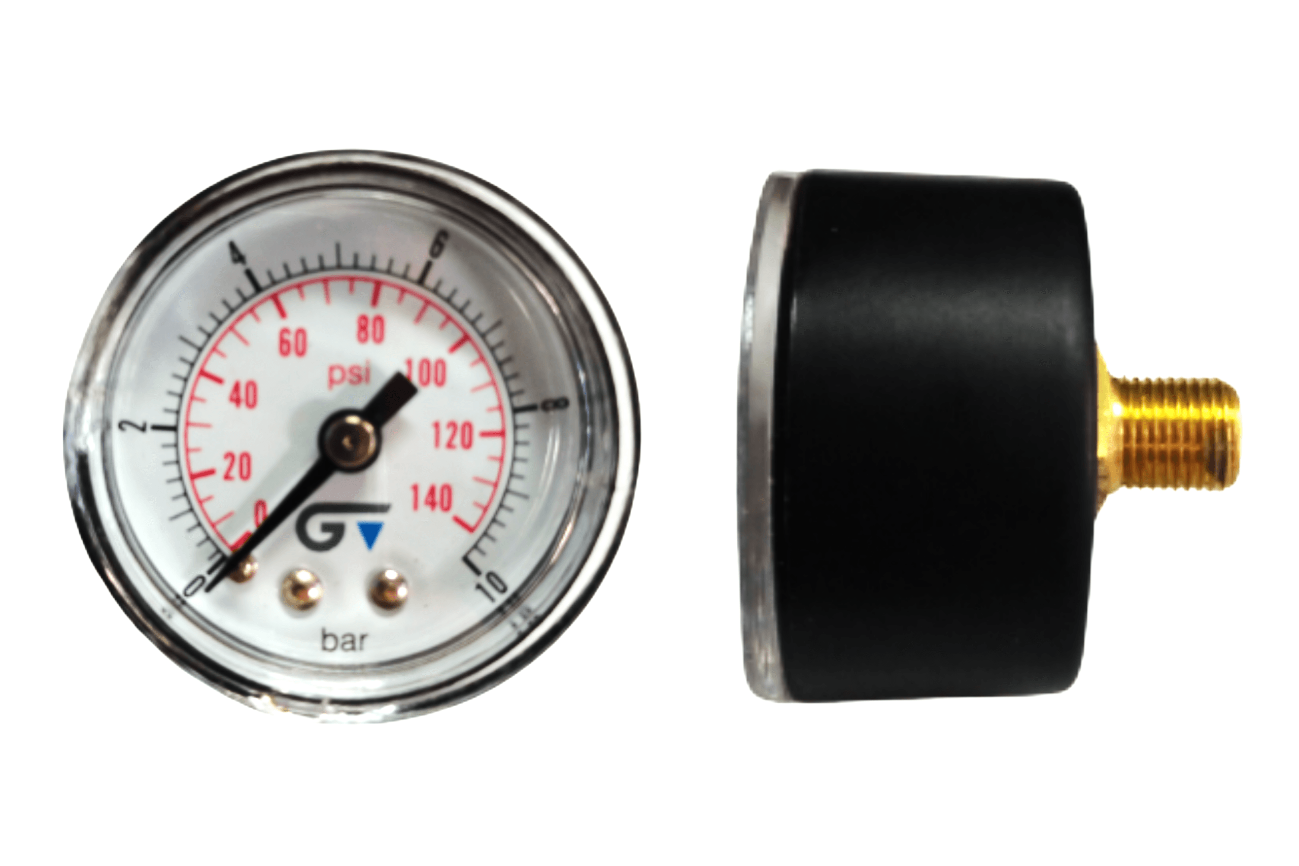 Manômetro DN40 Caixa em ABS sem Glicerina Saída Horizontal 1/8” BSP de 0 a 10 Bar - MAN-GB-3802010